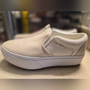 Vans Asher Platform Slip-On Sneaker - Women's beige Women's Size 9.5